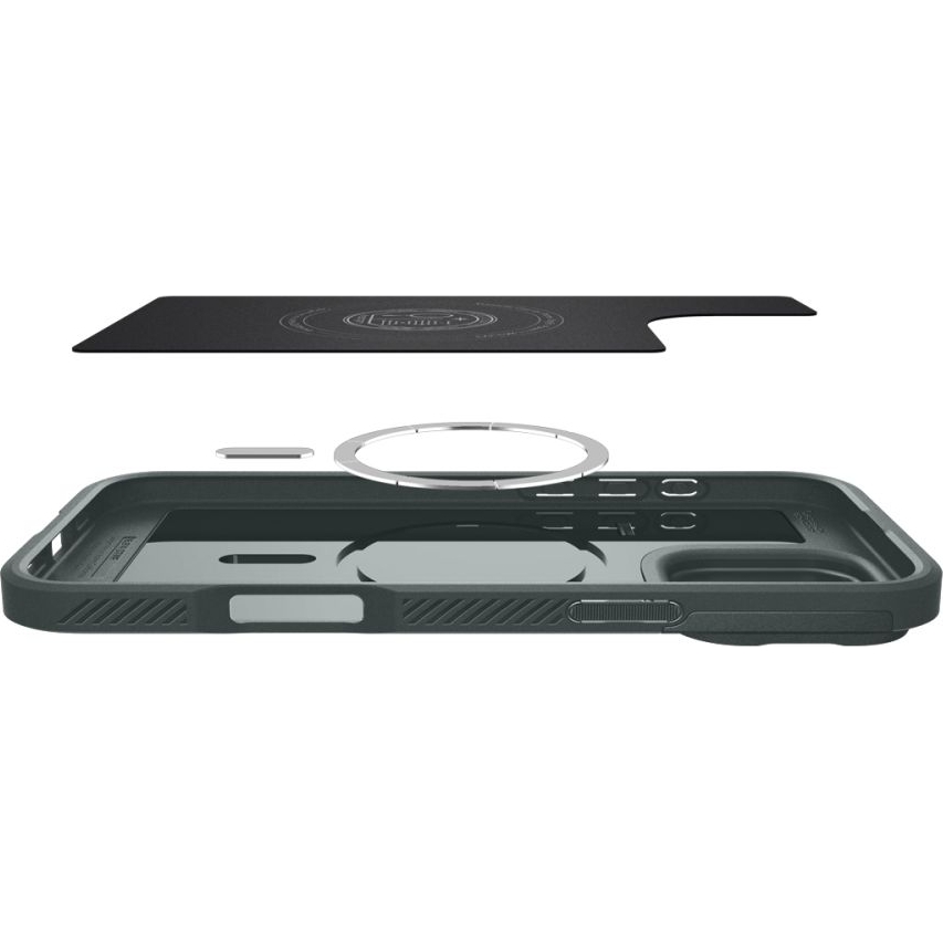 Etui Spigen Optik Armor Mag do MagSafe do iPhone 16 Pro, zielone